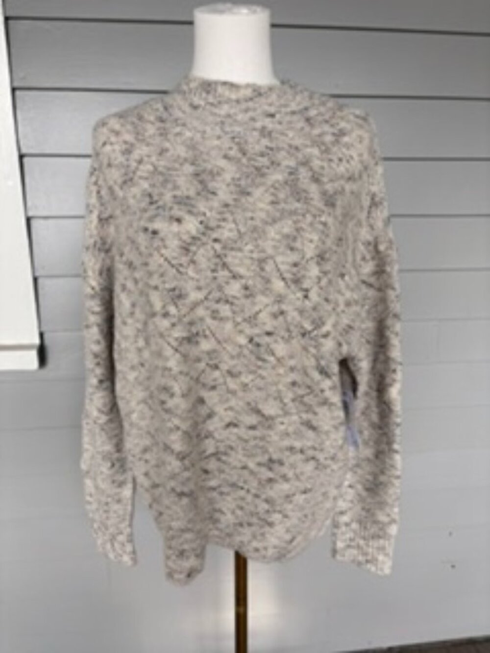 Tribal Jeans Brannd Multi thread Colored mock neck Sweater -Creme